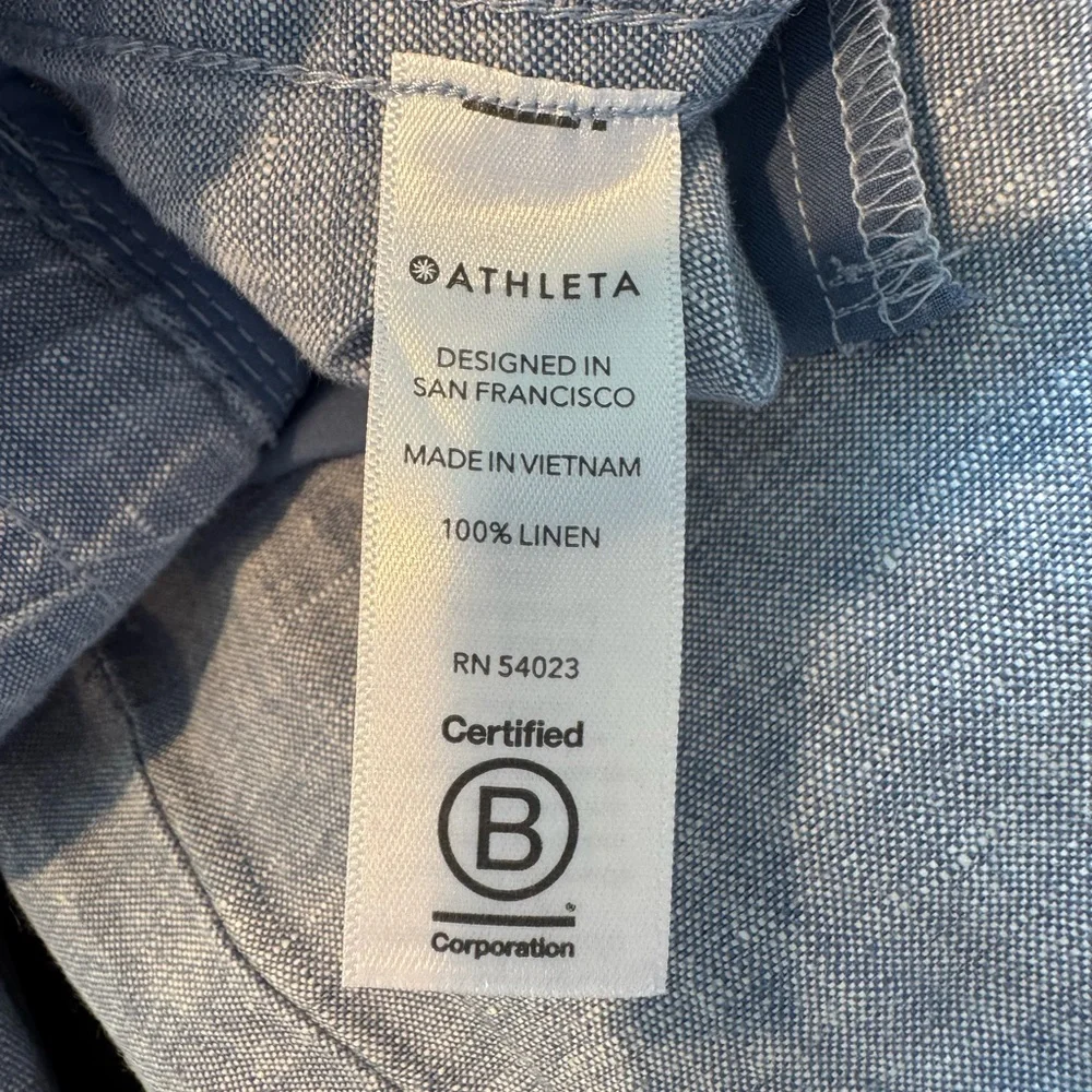 Athleta Cabo Tide Linen Jogger Pants Women’s Size 8 Blue - Picture 10 of 10